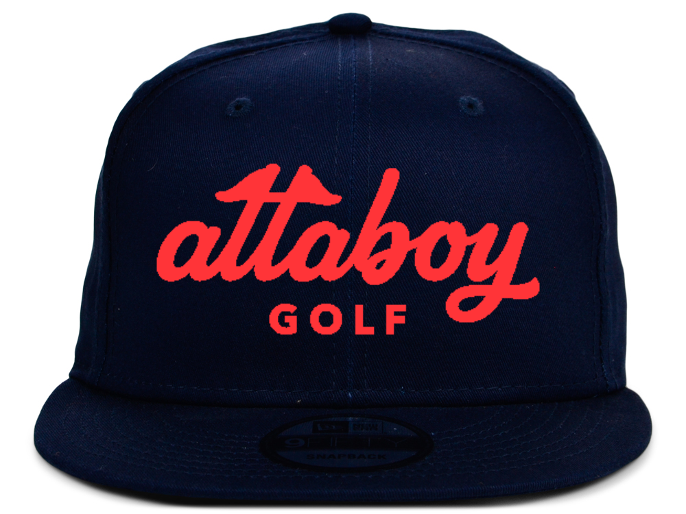 Attaboy Golf Hat New Era 9Fifty Snapback Navy Neon Red