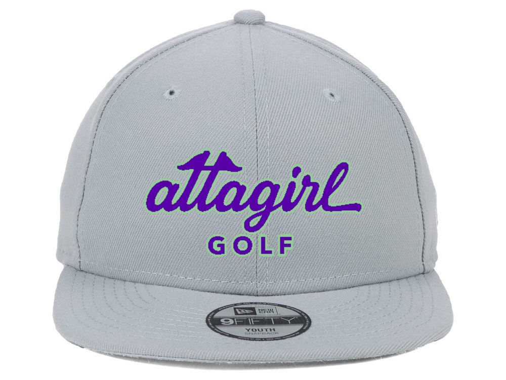 Attagirl Junior Golf Hat - New Era Youth Snapback - Gray/Purple