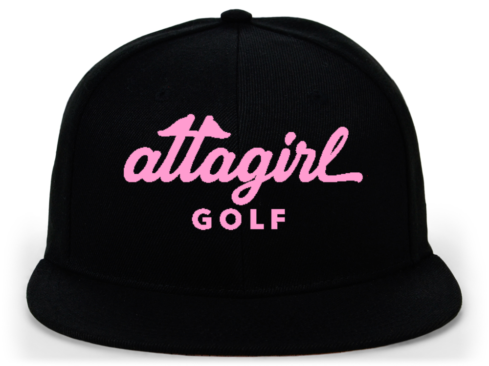 Attagirl Golf Snapback Hat - Black / Pink